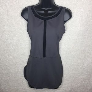 Lululemon grey tank with side slits and mesh (10)